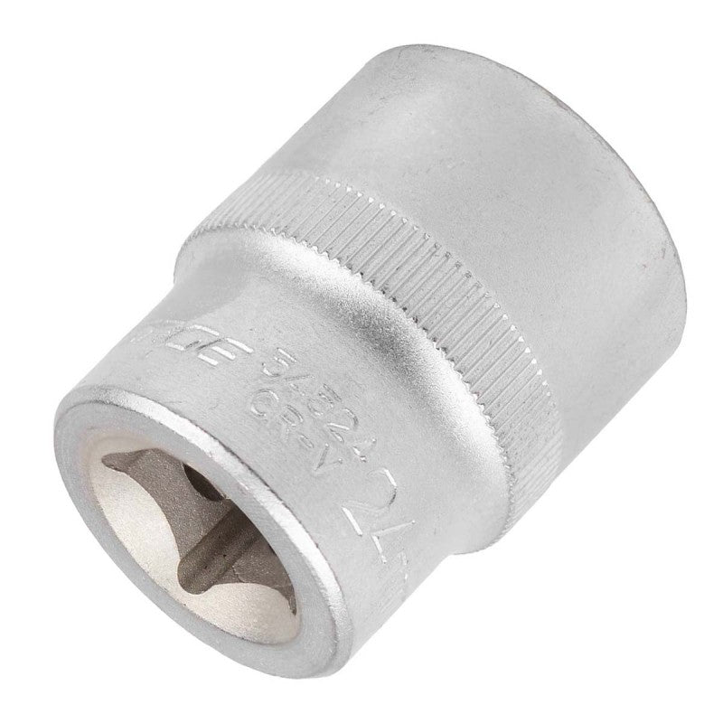 24 mm Hylsa 1/2" kort 6-kant CrV - Forsage Sweden