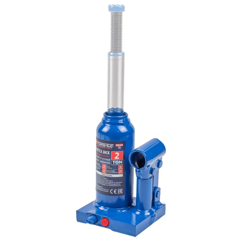 Hydraulisk flaskdomkraft med pumphandtag. Kapacitet - 2 ton. Minimal lyfthöjd - 181 mm. Maximal lyfthöjd - 345 mm. Slaglängd - 116+48 mm.