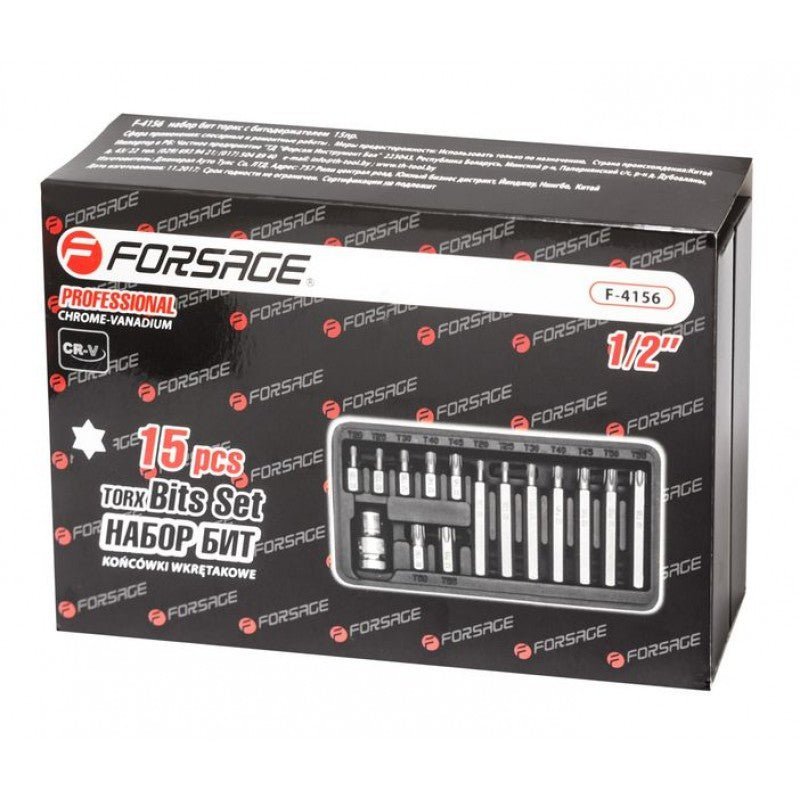 Bitssats TORX 1/2", 15 delar - Forsage Sweden