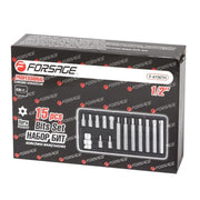 Bitssats TORX med hål 1/2", 15 delar - Forsage Sweden