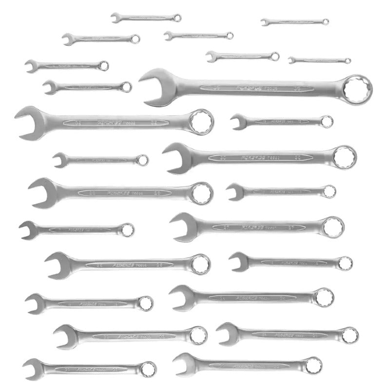 25 kombinationsnycklar i storlek 6–36 mm, med öppen ände och ringdel, Cr-V-stål