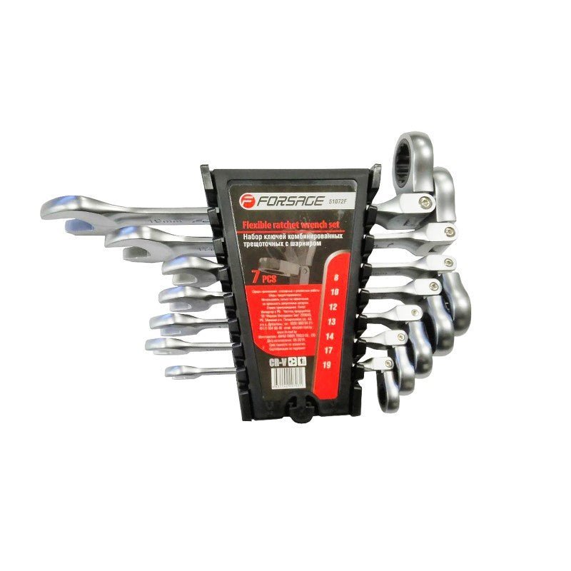 Blocknycklar med spärr, flexibla 7 delar 8-19mm - Forsage Sweden