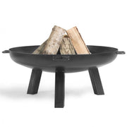 Eldfat POLO från Cook King med ved – frilagd produktbild med fokus på form och ben