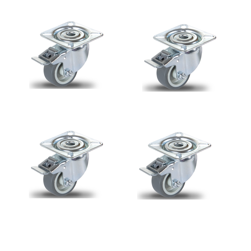 Svängbara hjul med broms från Coyotto – set om 4 stycken för planteringskärl