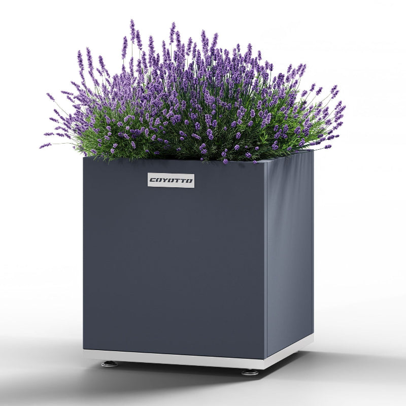 Fyrkantig stålkruka från Coyotto med justerbara fötter