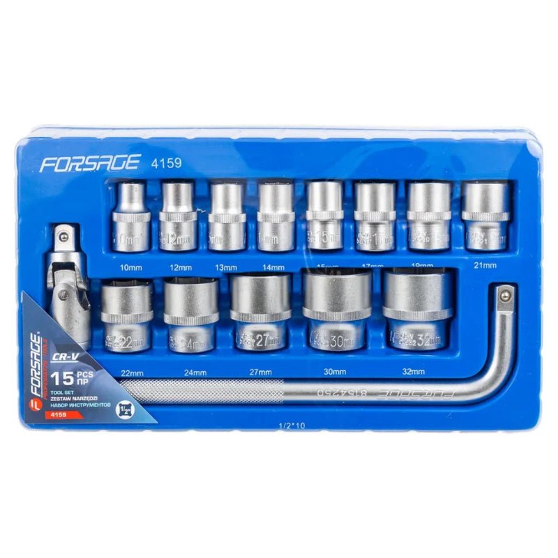 Hylssats 1/2", 15 delar (10 - 32mm) - Forsage Sweden