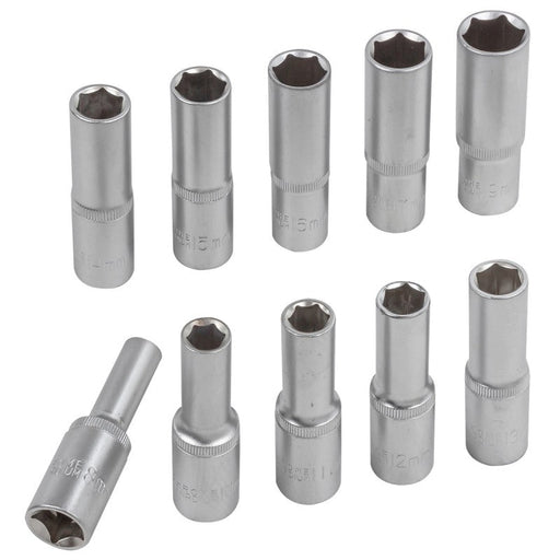 Hylssats 1/2" djup, 10 delar (8-19mm) - Forsage Sweden