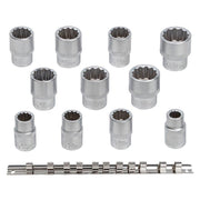 Hylssats 3/8" kort, 11 delar (10-32 mm) - Forsage Sweden