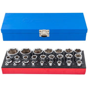 Hylssats 4 - 32mm. 1/2" & 1/4" i metallåda - Forsage Sweden