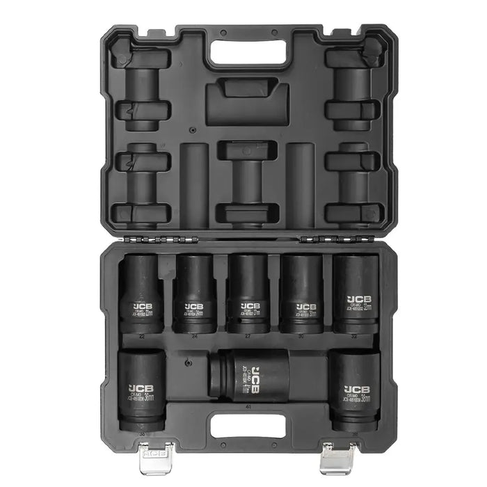 Krafthylssats 1" djupa, 8 delar (22-41 mm)