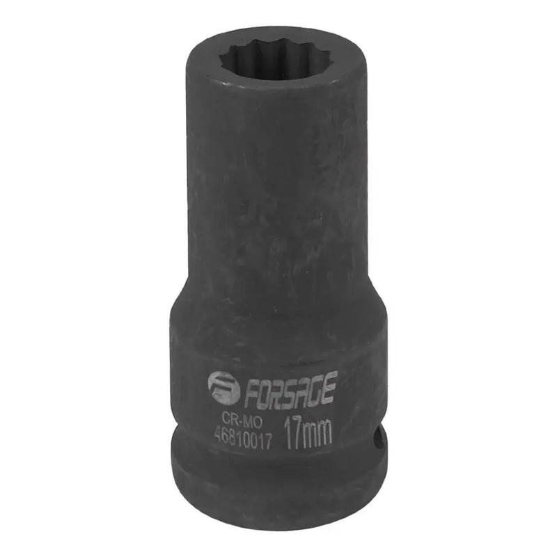 Djup krafthylsa 17 mm 12-kant, 3/4 tum Cr-Mo för tung verkstad