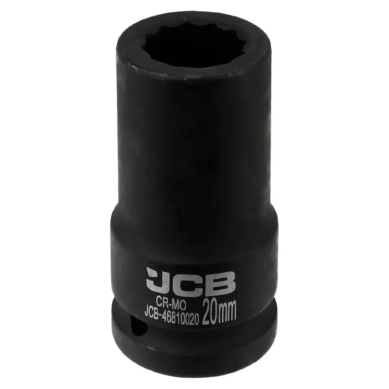 Djup krafthylsa 20 mm 12-kant, 3/4 tum Cr-Mo för tung verkstad