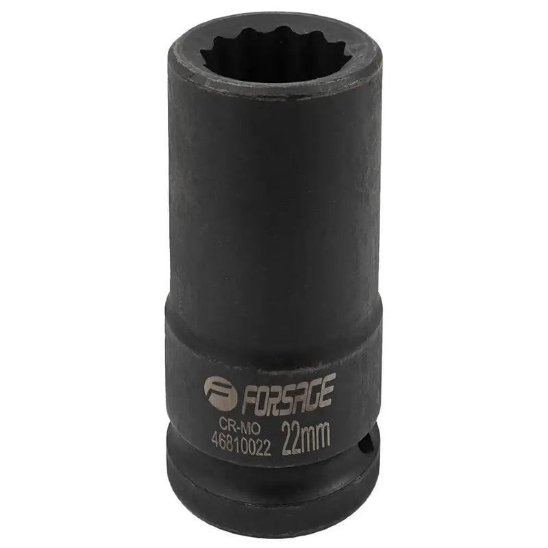 Djup krafthylsa 22 mm 12-kant, 3/4 tum Cr-Mo för tung verkstad