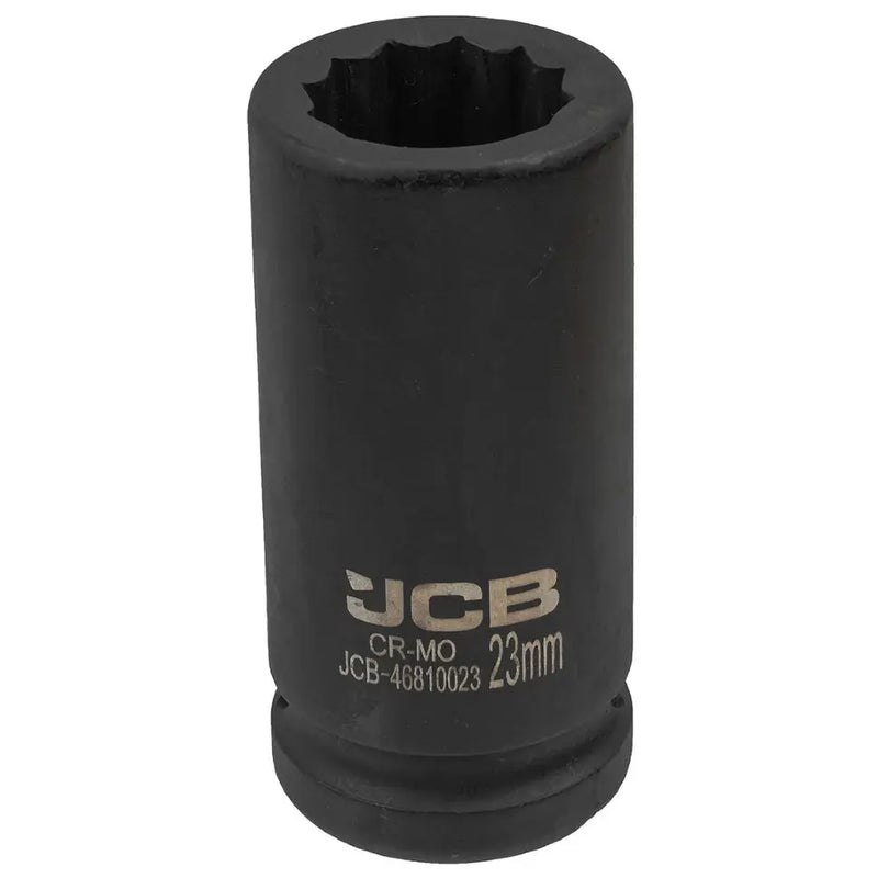 Djup krafthylsa 23 mm 12-kant, 3/4 tum Cr-Mo för tung verkstad