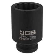 Djup krafthylsa 39 mm 12-kant, 3/4 tum Cr-Mo för tung verkstad