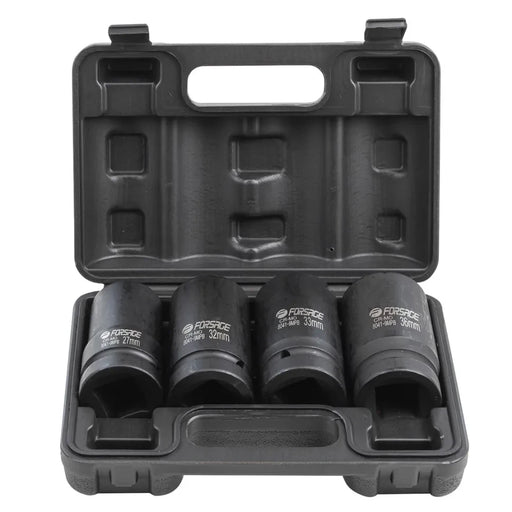 Krafthylssats 1" lång 12-kant i plastlåda