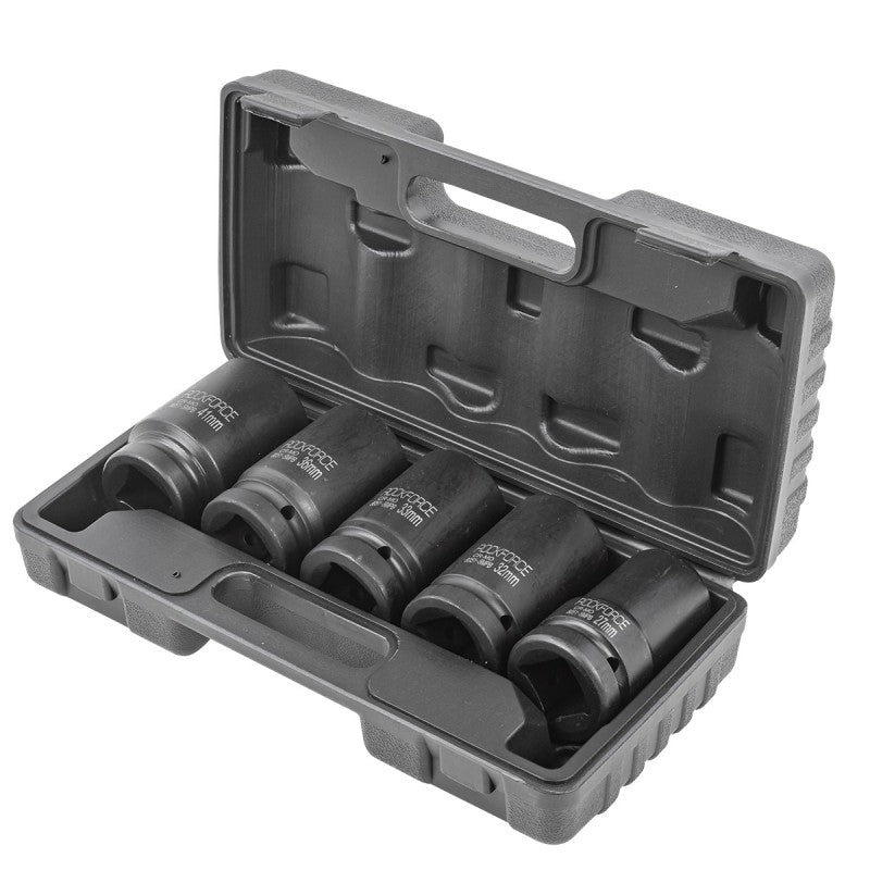 Krafthylssats 1" lång, 5 delar (27-41 mm) - Forsage Sweden