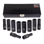 Krafthylssats djupa 1/2", 10 delar (10-24mm) - Forsage Sweden