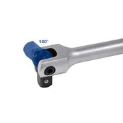 Dragskaft flexibelt med 1/2" fäste handtag ledat till en hylsa med gummerat handtag.  Längd 380mm.