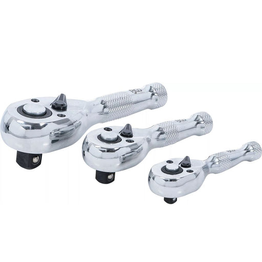 Mini spärrhandtag sats med 1/4", 3/8" och 1/2" driv, 3 delar