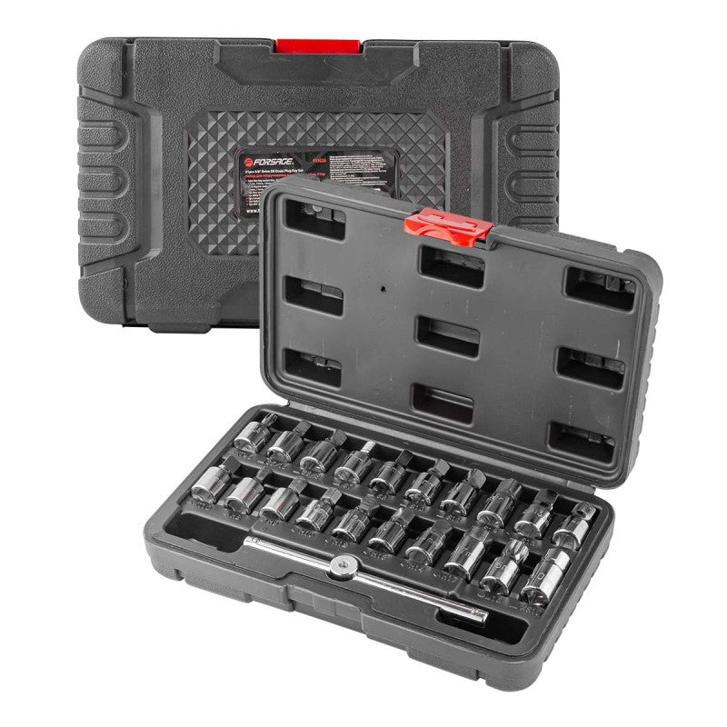 Oljepluggshylsor 3/8'', 21 delar - Forsage Sweden