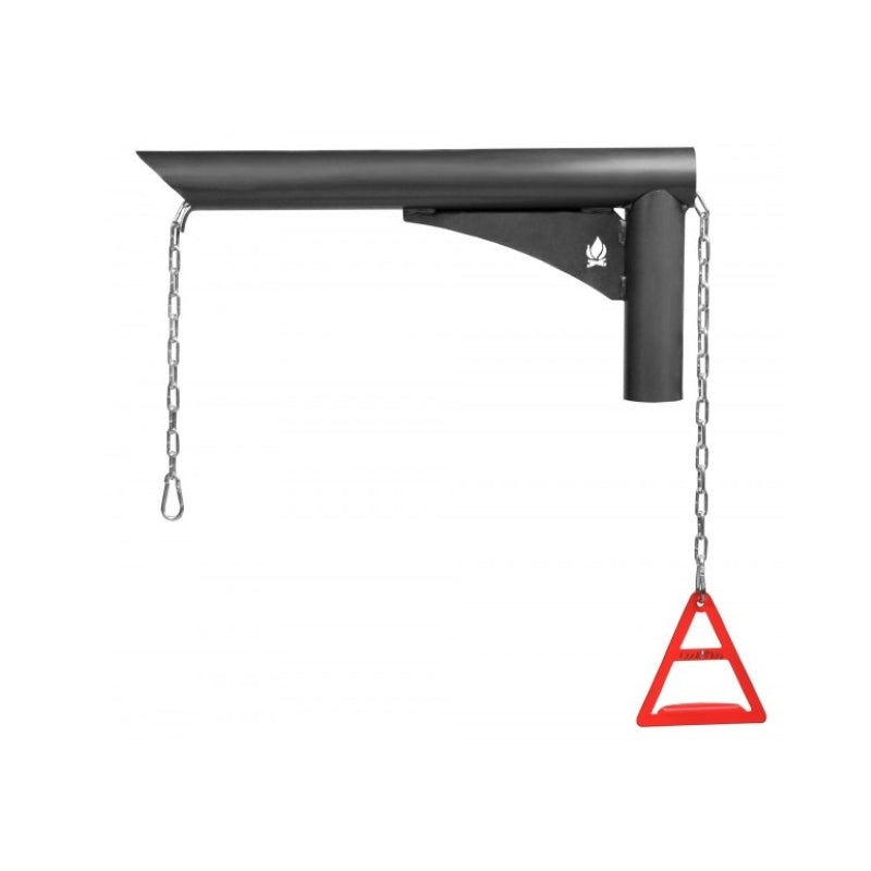 Gryta- och wokupphängare i stål med kedja och röd handtagsögla för BANDITO och MONTANA X.