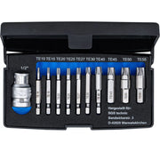 Utdragarbits Torx T45–T55 med 3/8" fäste och 1/2" adapter