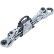 Dubbel spärr-ringnycklar för E-profil E6 till E24 med plasthållare