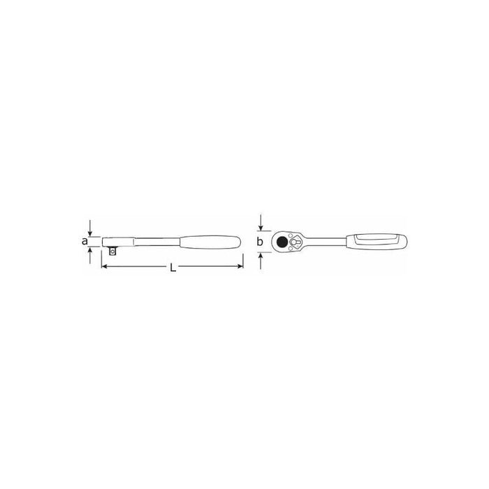 Spärrhandtag 1/2"-3/8" tvåsidigt, 72 tänder - Forsage Sweden