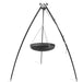 Cook King tripod 200 cm med hängande wok i svart stål, idealisk för grillning och matlagning